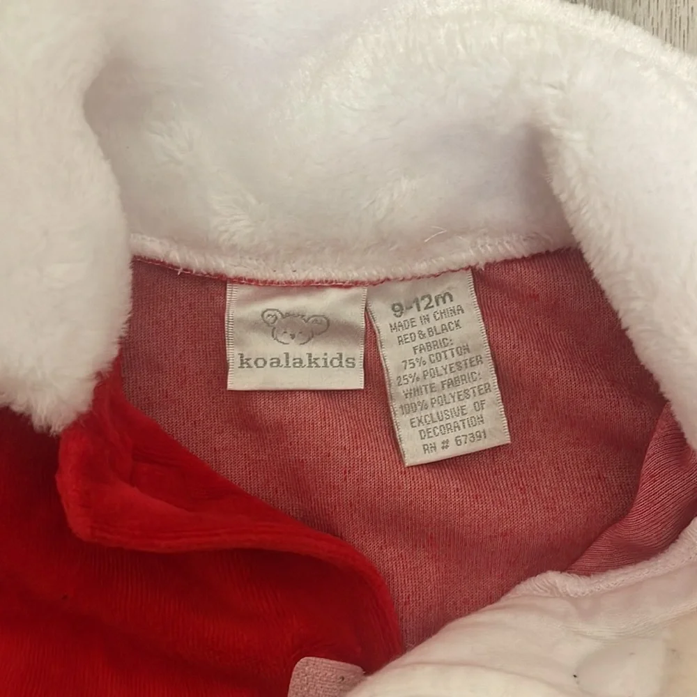 Koala Kids Santa Suit Outfit Size 9-12 Months